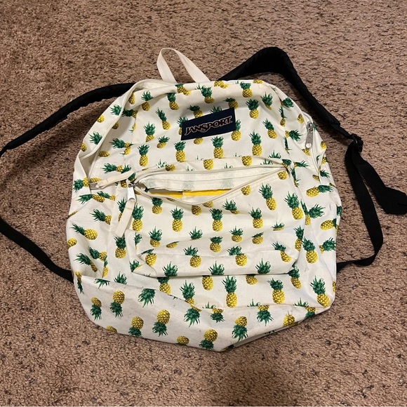 Jansport White Pineapple Pattern Backpack - Picture 1 of 1